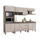 Cozinha Completa 5 Módulos 10 Portas 3 Gavetas Malbec Avelã G