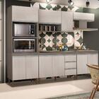 Cozinha Completa 5 Módulos 10 Portas 3 Gavetas Malbec Avelã G