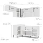 Cozinha Completa 5 Módulos 8 Portas 3 Gavetas Fettuccine  Bra