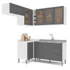 Cozinha Completa 5 Módulos 8 Portas 3 Gavetas Fettuccine  Bra