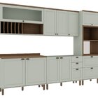 Cozinha Completa 5 Módulos Iluminata Verde Mint/ébano