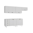 Cozinha Completa 5 Peças 100% Mdf Bp 2 Balcões 3 Aereos Maran