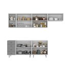 Cozinha Completa 5 Peças 100% Mdf Bp 2 Balcões 3 Aereos Maran