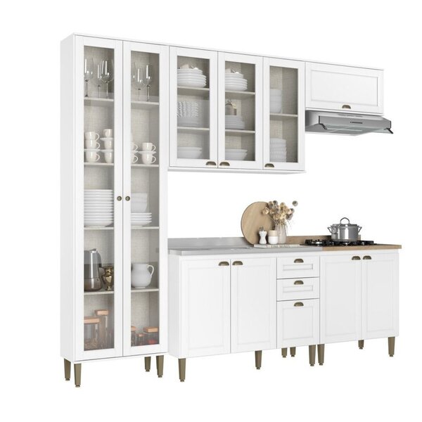 Cozinha Completa 5 Peças 100% Mdf Classy Branco