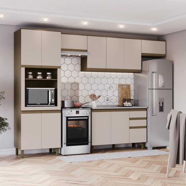 Cozinha Completa 5 Peças 100% Mdf Com Torre Quente Connect Du