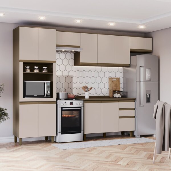 Cozinha Completa 5 Peças 100% Mdf Com Torre Quente Connect Du