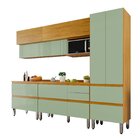 Cozinha Completa 5 Peças 100% Mdf Paloma Cinamomo / Verde Men