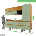 Cozinha Completa 5 Peças 100% Mdf Paloma Cinamomo / Verde Men