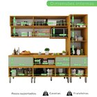 Cozinha Completa 5 Peças 100% Mdf Paloma Cinamomo / Verde Men