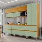 Cozinha Completa 5 Peças 100% Mdf Paloma Cinamomo / Verde Men