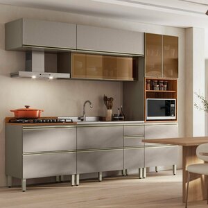Cozinha Completa 5 Peças 100% Mdf Proença Nogueira/nude Prime | Leroy