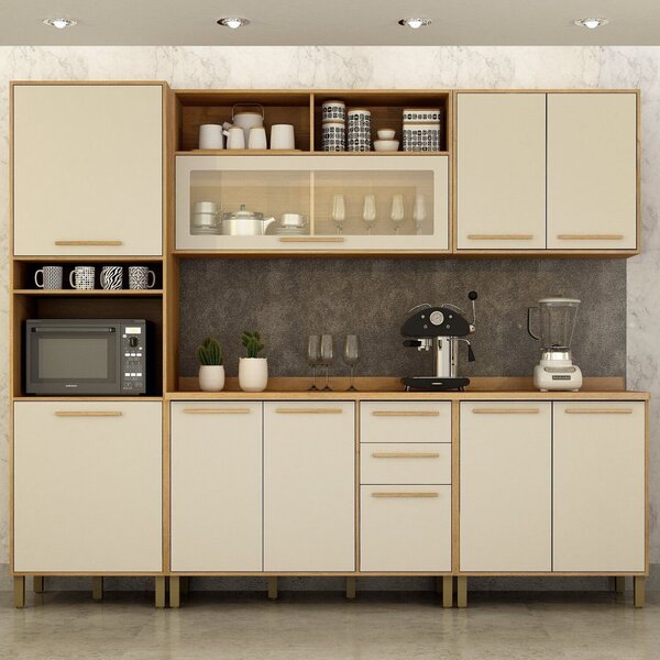 Cozinha Completa 5 Peças 10 Portas 2 Gavetas Salvador Marrom/