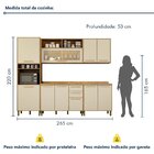 Cozinha Completa 5 Peças 10 Portas 2 Gavetas Salvador Marrom/