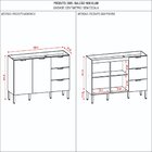 Cozinha Completa 5 Peças 10 Portas 3 Gavetas Com Tampo E Pain