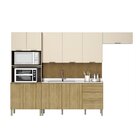 Cozinha Completa 5 Peças 10 Portas 3 Gavetas Painel Ripado Ce