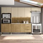 Cozinha Completa 5 Peças 10 Portas 3 Gavetas Painel Ripado Ce