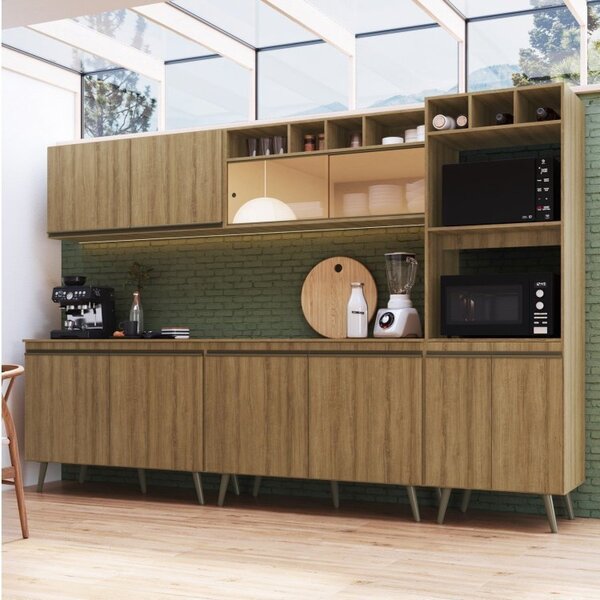 Cozinha Completa 5 Peças 10 Portas 4 Prateleiras One  Verde B