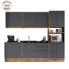 Cozinha Completa 5 Peças 11 Portas Viena Freijó / Grafite