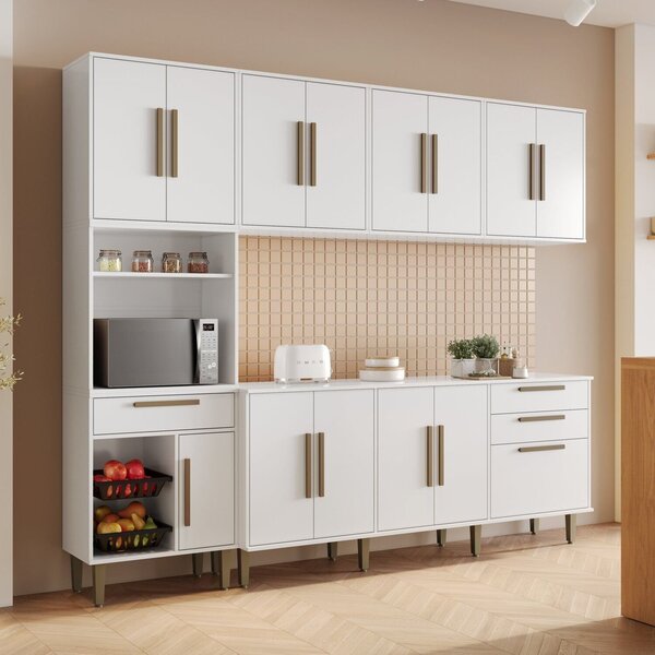 Cozinha Completa 5 Peças 14 Portas 2 Gavetas Com Fruteira Lor