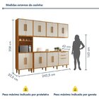 Cozinha Completa 5 Peças 15 Portas 2 Gavetas Lorena Nature/of