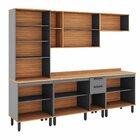 Cozinha Completa 5 Peças 217cm X 270cm Castanha Cinza / Freijó