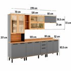 Cozinha Completa 5 Peças 217cm X 270cm Castanha Cinza / Freijó