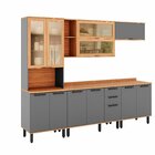 Cozinha Completa 5 Peças 217cm X 270cm Castanha Cinza / Freijó