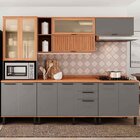 Cozinha Completa 5 Peças 217cm X 270cm Castanha Cinza / Freijó