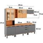 Cozinha Completa 5 Peças 217cm X 270cm Castanha Cinza / Freijó