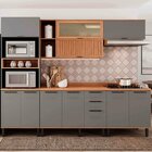 Cozinha Completa 5 Peças 217cm X 270cm Castanha Cinza/freijó
