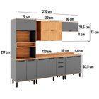 Cozinha Completa 5 Peças 217cm X 270cm Castanha Cinza/freijó
