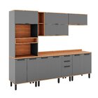 Cozinha Completa 5 Peças 217cm X 270cm Castanha Cinza/freijó