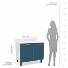 Cozinha Completa 5 Peças 224,5cmx270cm Amara Branco/azul