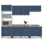 Cozinha Completa 5 Peças 224,5cmx270cm Amara Branco/azul