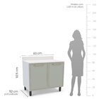 Cozinha Completa 5 Peças 224,5cmx270cm Amara Branco/verde Oli