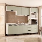 Cozinha Completa 5 Peças 224,5cmx270cm Meena Branco/verde Oli