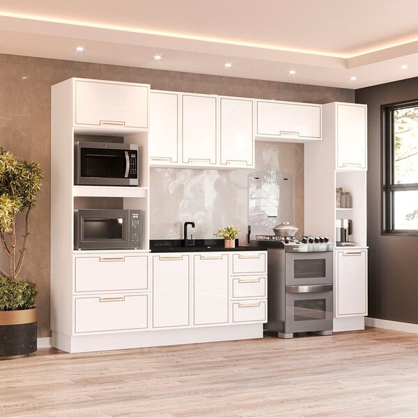 Cozinha Completa 5 Peças 224,5cmx310cm Amara Branco