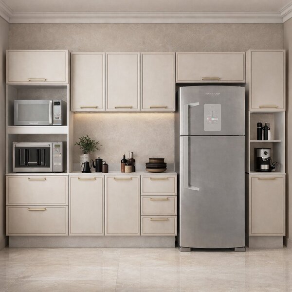Cozinha Completa 5 Peças 224,5cmx310cm Amara Branco/creme