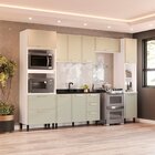 Cozinha Completa 5 Peças 224,5cmx310cm Amara Branco/verde Oli