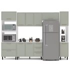 Cozinha Completa 5 Peças 224,5cmx310cm Amara Branco/verde Oli