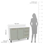 Cozinha Completa 5 Peças 224,5cmx310cm Amara Branco/verde Oli