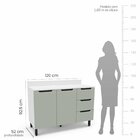 Cozinha Completa 5 Peças 224,5cmx310cm Meena Branco/verde Oli