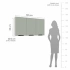 Cozinha Completa 5 Peças 224,5cmx310cm Meena Branco/verde Oli