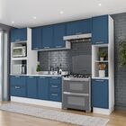 Cozinha Completa 5 Peças 224,5cmx310cm Amara Branco/azul