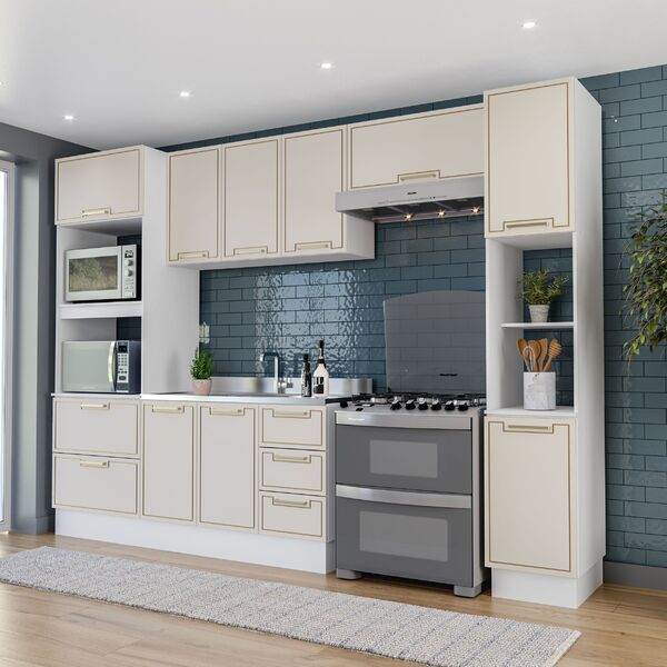 Cozinha Completa 5 Peças 224,5cmx310cm Amara Branco/creme