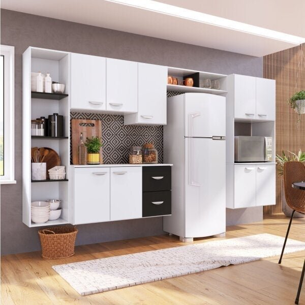 Cozinha Completa 5 Peças 5 Portas Anabela Com Paneleiro Duplo