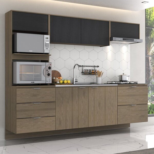 Cozinha Completa 5 Peças 8 Portas 3 Gavetas 2 Nichos Para For
