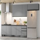 Cozinha Completa 5 Peças 8 Portas Diva Espresso Móveis Cinza