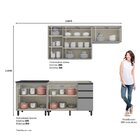 Cozinha Completa 5 Peças 8 Portas Diva Espresso Móveis Cinza