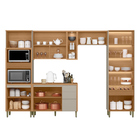 Cozinha Completa 5 Peças Arya 100% Mdf Jequitibá/gris Fosco -